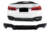 Diffusore Paraurti Posteriore BMW Serie 5 G30 G31 Limousine Touring (2017+) M5 Design Nero Lucido