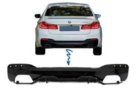 Diffusore Paraurti Posteriore BMW Serie 5 G30 G31 Limousine Touring (2017+) M Performance Design Nero Lucido