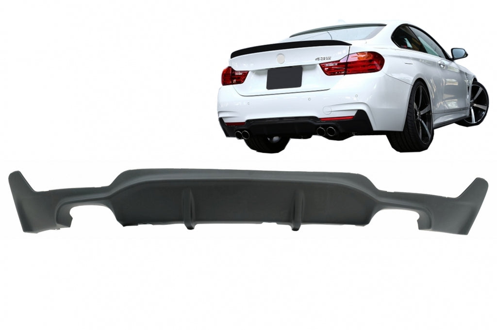 Diffusore Paraurti Posteriore BMW F32 F33 F36 (2013-) Coupe Cabrio Serie 4 M Performance Design Doppia Uscita Singola