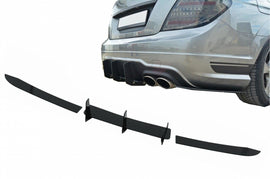 Estensione Diffusore Paraurti Posteriore Mercedes Classe C W204 C204 Limousine Coupe (2012-2014) Nero Lucido