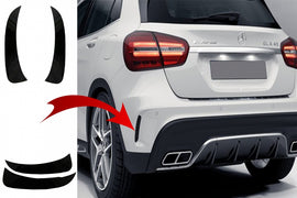 Pinne Laterali Paraurti Posteriore Mercedes GLA X156 GLA250 GLA45 (2014+) Edizione Nera