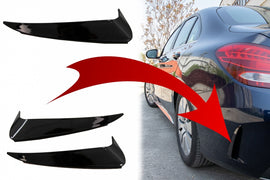 Pinne Laterali Paraurti Posteriore Mercedes C Class W205 (2014-2020) Nero Lucido