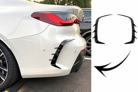 Pinne Laterali Paraurti Posteriore BMW Serie 4 G22 Coupe (2020+) M Tech Nero Lucido