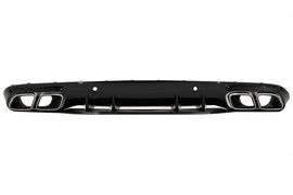 Diffusore Paraurti Posteriore Mercedes Classe C C205 A205 Coupe Cabriolet (2014-2019) Facelift C63S Design Silver Tips
