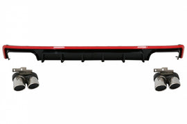 Diffusore Paraurti Posteriore con Finalini di scarico Audi A6 C8 4K Avant Sedan (2018+) Red S6 Design