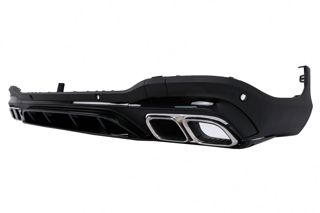 Diffusore Posteriore con con finalini di scarico Silver Mercedes GLC SUV X253 Facelift (2020+) GLC63 Design