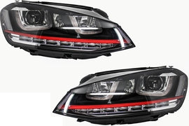Fari Anteriori Guida a Destra 3D LED DRL VW Golf MK7 VII (2012-2017) RED R20 GTI Look LED Flowing Luce di svolta sequenziale dinamica