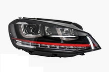 Load image into Gallery viewer, Fari Anteriori Guida a Destra 3D LED DRL VW Golf MK7 VII (2012-2017) RED R20 GTI Look LED Flowing Luce di svolta sequenziale dinamica