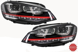 Fari Anteriori Guida a Destra 3D LED DRL VW Golf MK7 VII (2012-2017) RED R20 GTI Look LED Flowing Luce di svolta sequenziale dinamica