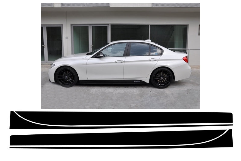 Adesivi laterali in vinile Nero Opaco BMW Serie 3 F30 F31 (2011 +) M-Performance Design