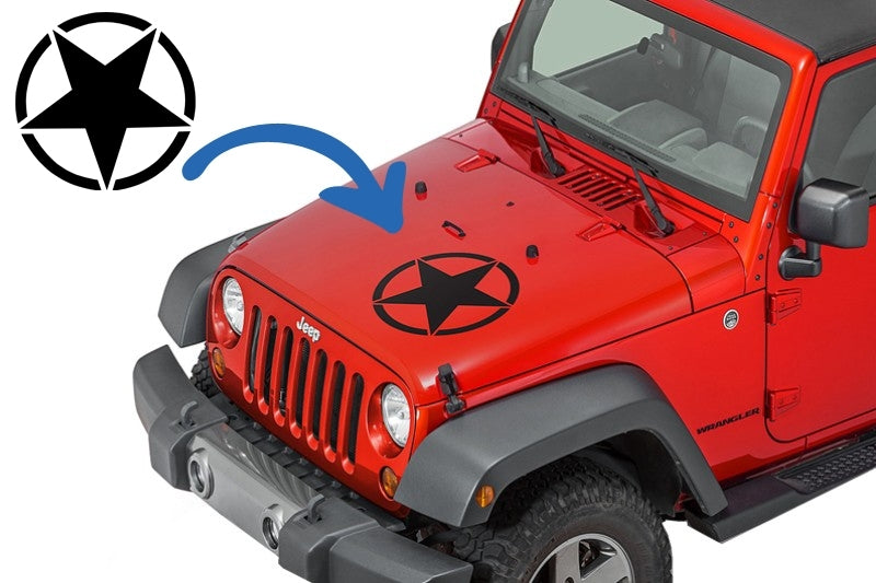 Sticker Star Universal Jeep Wrangler JK Truck or Other Cars nero