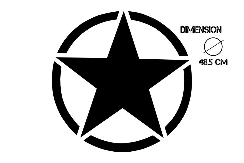 Sticker Star Universal Jeep Wrangler JK Truck or Other Cars nero