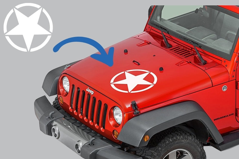 Sticker Star Universal Jeep Wrangler JK Truck or Other Cars Bianco