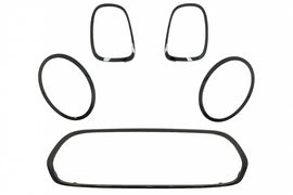 Surround Trim Set Fari Anteriori Griglie Fanali Posteriori Covers MINI III F55/F56 Hatchback F57 Convertible (2014 +) Nero