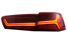 Load image into Gallery viewer, Fanali Posteriori Full LED Audi A6 4G C7 Limousine (2011-2014) Red Clear Facelift Design con Luci di svolta dinamiche sequenziali