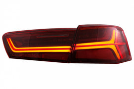 Fanali Posteriori Full LED Audi A6 4G C7 Limousine (2011-2014) Red Clear Facelift Design con Luci di svolta dinamiche sequenziali