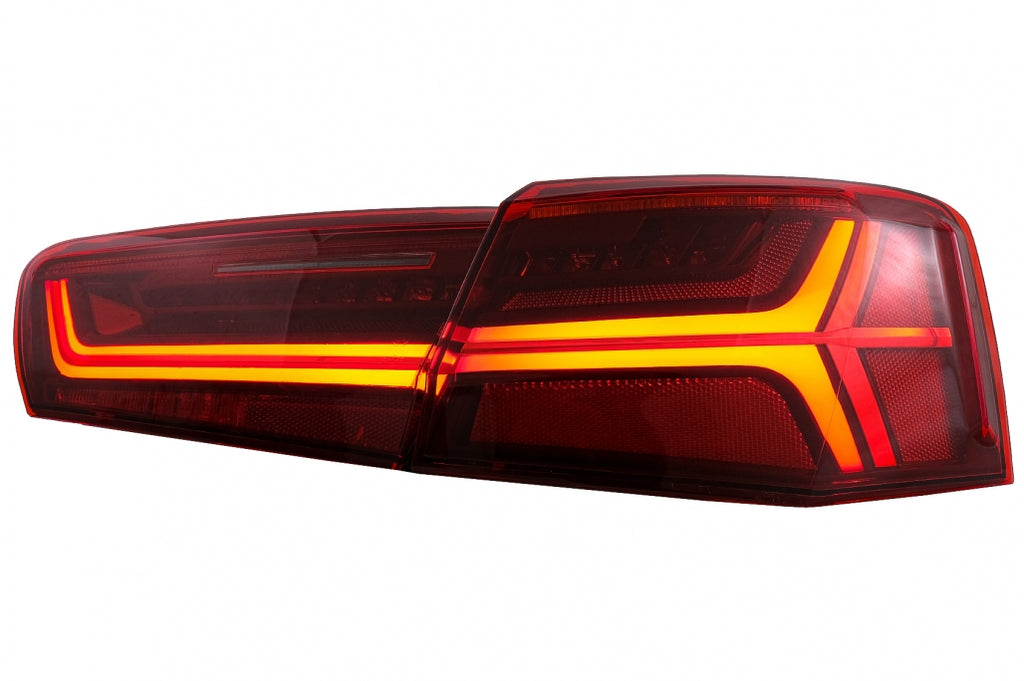 Fanali Posteriori Full LED Audi A6 4G C7 Limousine (2011-2014) Red Clear Facelift Design con Luci di svolta dinamiche sequenziali