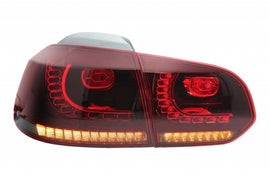 Fanali Posteriori Full LED VW Golf 6 VI (2008-2013) R20 Design Red Smoke Turning Light Static