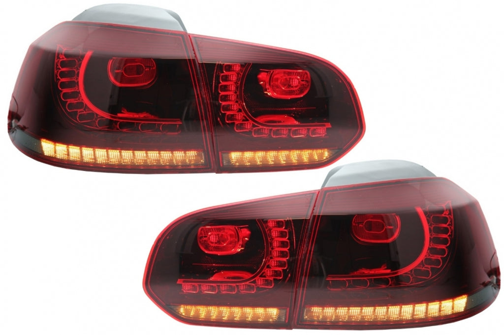 Fanali Posteriori Full LED VW Golf MK6 VI (2008-2013) R20 Design Red Cherry con Luci di svolta dinamiche sequenziali (Guida a Sinistra e Guida a Destra)