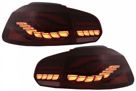 Fanali Posteriori Full LED VW Golf MK6 VI (2008-2013) Rosso Fumè con Luci di svolta dinamiche sequenziali (Guida a Sinistra e Guida a Destra)