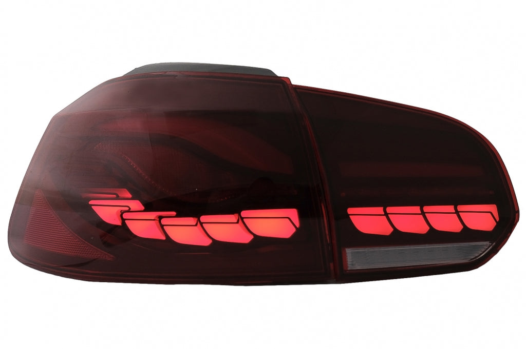 Fanali Posteriori Full LED VW Golf MK6 VI (2008-2013) Rosso Fumè con Luci di svolta dinamiche sequenziali (Guida a Sinistra e Guida a Destra)