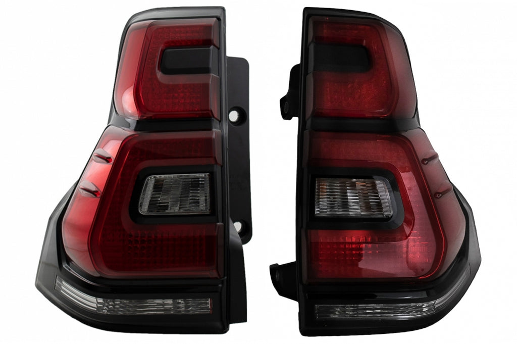 Fanali Posteriori LED Toyota Land Cruiser FJ150 Prado (2010-2018) Red Clear Light Bar (2018+) Design