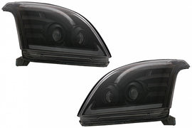 TUBE LIGHT LED Fari Anteriori TOYOTA Land Cruiser FJ120 (2003-2009) nero with Dynamic Turn Signal LHD