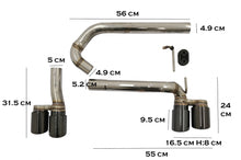 Load image into Gallery viewer, Doppio sistema di scarico nero finali di scarico BMW Serie 3 F30 F31 (2011-2018) M3 M Sport Design
