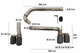 Doppio sistema di scarico nero finali di scarico BMW Serie 3 F30 F31 (2011-2018) M3 M Sport Design