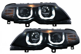 Fari Anteriori LED Angel Eyes BMW Serie 3 E46 Facelift Limousine Touring (2001-2005) Nero