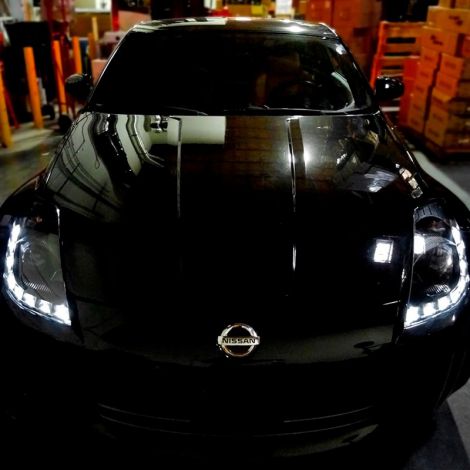 Nissan 350Z 03-09 DRL Fari Anteriori Neri Xenon V2