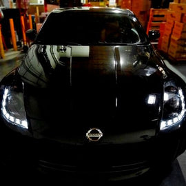 Nissan 350Z 03-09 DRL Fari Anteriori Neri Xenon V2