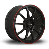 Cerchio in Lega Rota Force 17x8 5x100 ET35 Flat Black Red Lip