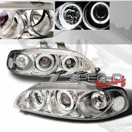 Honda Civic EG 92-95 4 Porte Fari Anteriori Unico blocco Chrome Angel Eye Sonar