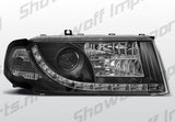 Skoda Octavia 01-04 Fari Anteriori R8 Style a LED Neri V1