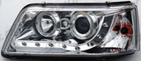 VW T5 03+ Fari Anteriori R8 Style a LED Chrome V1