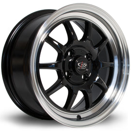 Cerchio in Lega Rota GT3 15x7 4x100 ET40 Gloss Black Machined Lip