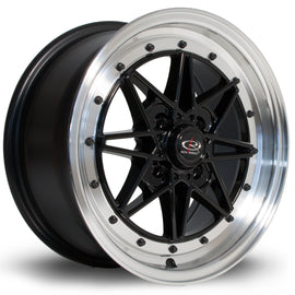Cerchio in Lega Rota Flashback 15x7 4x100 ET40 Black Polished Lip
