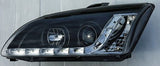 Ford Focus MK2 05-08 Fari Anteriori R8 Style a LED Neri V1