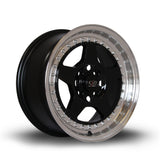 Cerchio in Lega Rota Kyusha 15x7 4x100 ET38 Black Brillant Polished Lip