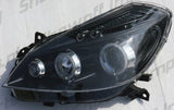 Renault Clio MK3 06-07 Fari Anteriori Angel Eye Neri V2