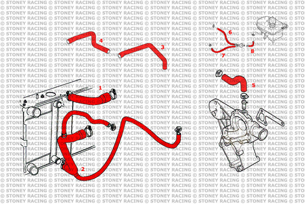 Land Rover Defender 90/110 300TDI Silicone Radiator Coolant Hose Kit
