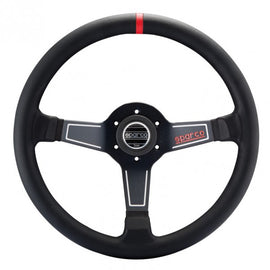 Sparco L575 Volate 63 mm Piatto Pelle nera Raggi neri