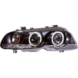 Fari Anteriori Angel Eyes Interno Nero BMW Serie 3 E46 Pre LCI