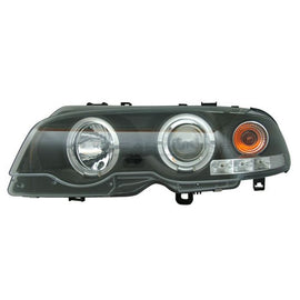 Fari Anteriori Angel Eyes Interno Nero BMW Serie 3 E46 Pre LCI