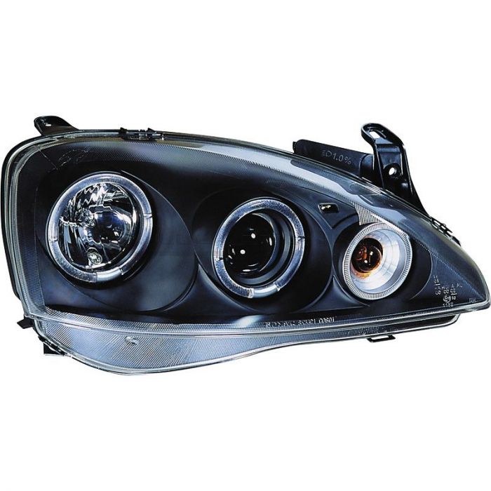 Fari Anteriori Angel Eyes Interno Nero Opel Corsa C