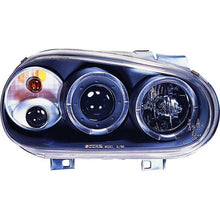Carica l&#39;immagine nel visualizzatore di Gallery, Fari Anteriori Angel Eyes Interno Nero Volkswagen Golf MK4