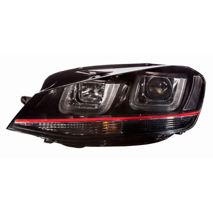 Fari Anteriori Dual-U Style DRL Interno Nero Volkswagen Golf MK7 Pre Facelift