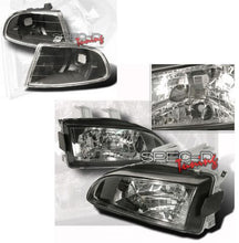 Carica l&#39;immagine nel visualizzatore di Gallery, Honda Civic EG 92-95 2/3D Fari Anteriori Neri + Frecce Nere