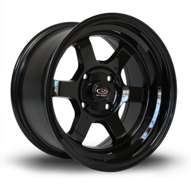 Cerchio in Lega Rota Grid V 15x8 4x100 ET0 Gloss Black